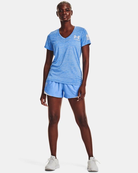 Women's UA Freedom Play Up Shorts, Blue, pdpMainDesktop image number 2